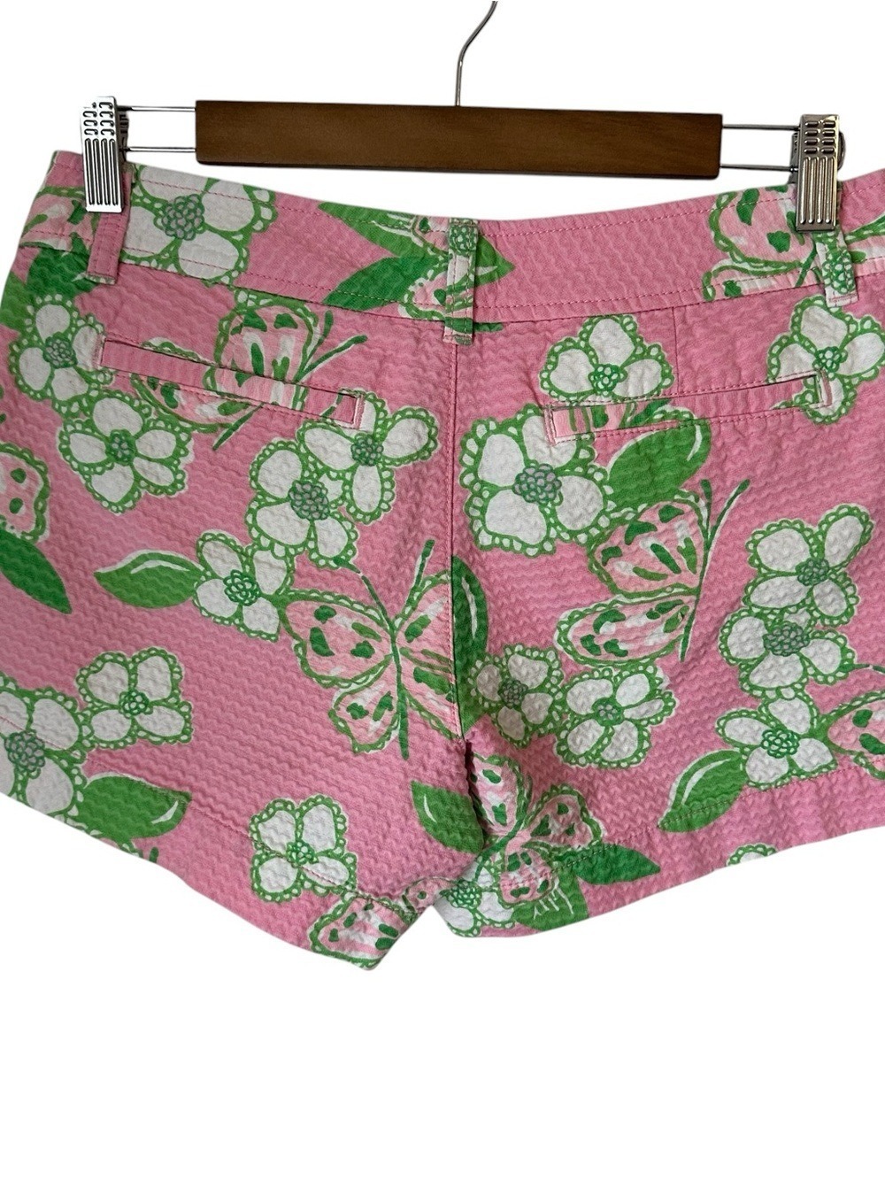 Lilly Pulitzer Callahan Shorts Size 4 Pink Green Floral Butterfly Preppy - Picture 3 of 8
